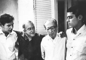 Com Tom Jobim, Manuel Bandeira e Chico Buarque